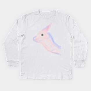 Pink blue watercolor animals unicorn art Kids Long Sleeve T-Shirt
